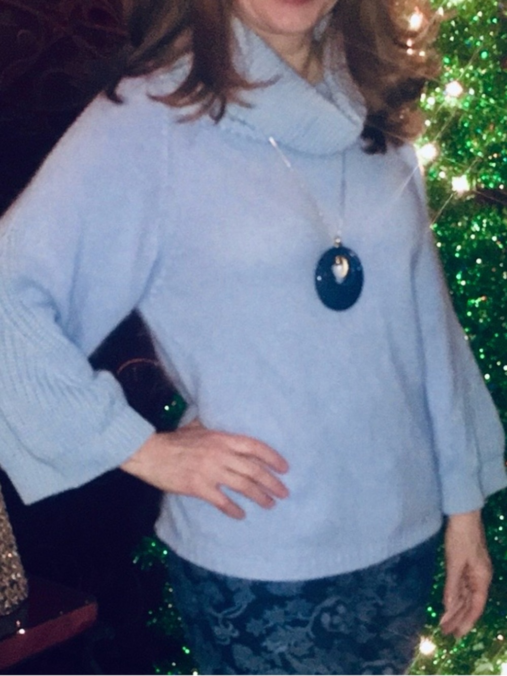 Luisa Spagnoli Flattering Powder Blue Cowl Neck Sweater